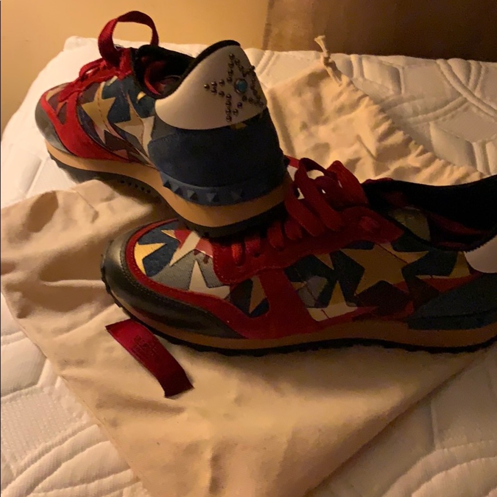 Valentino Rockrunner Star-Studded Sneakers